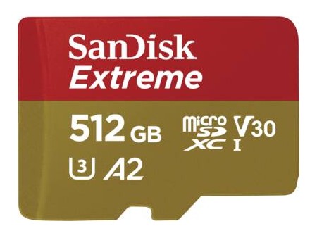 Extreme microSDXC 512GB UHSI Card  SD Adapter Rescure ProD